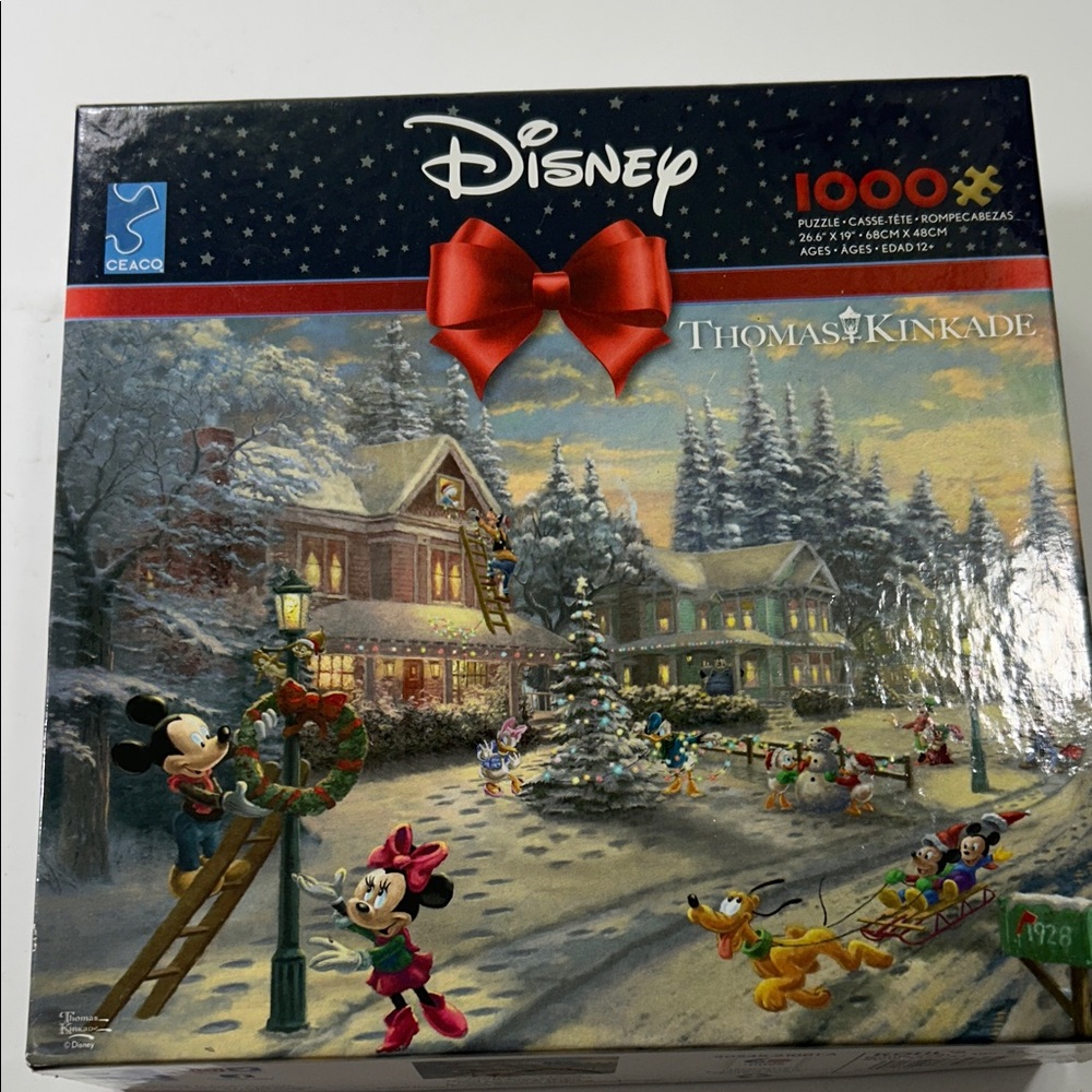 Disney Thomas Kinkade Festive Winter Puzzle - Red and Green - Picture 9 of 16